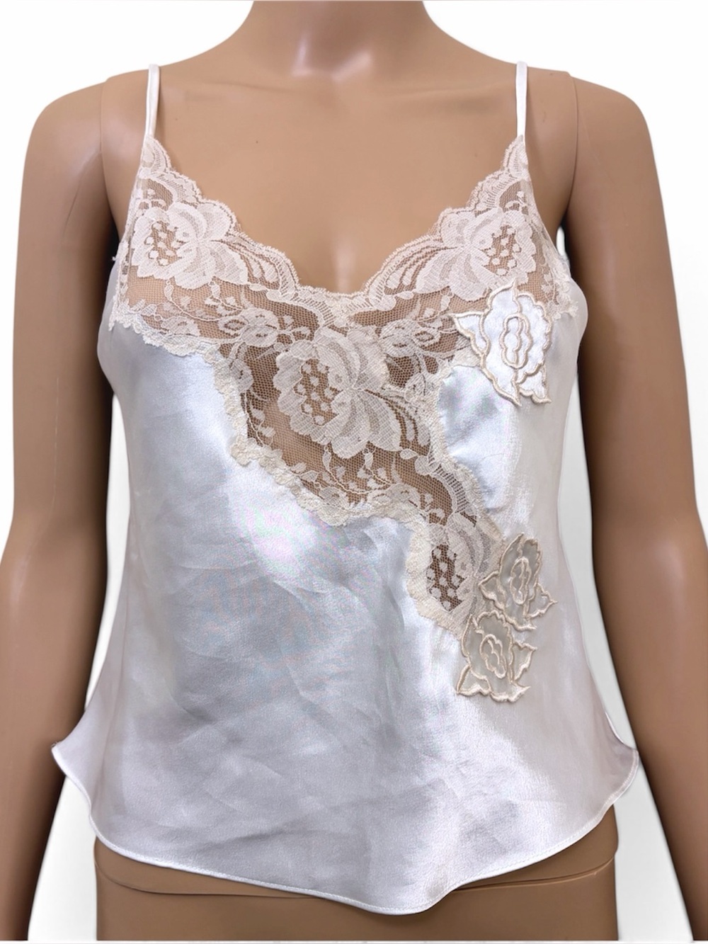 Vintage 80’S Victoria’S Secret Gold Label Cami Top Lace Trim Size Small